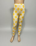 Yellow dots design full length stretch leggings