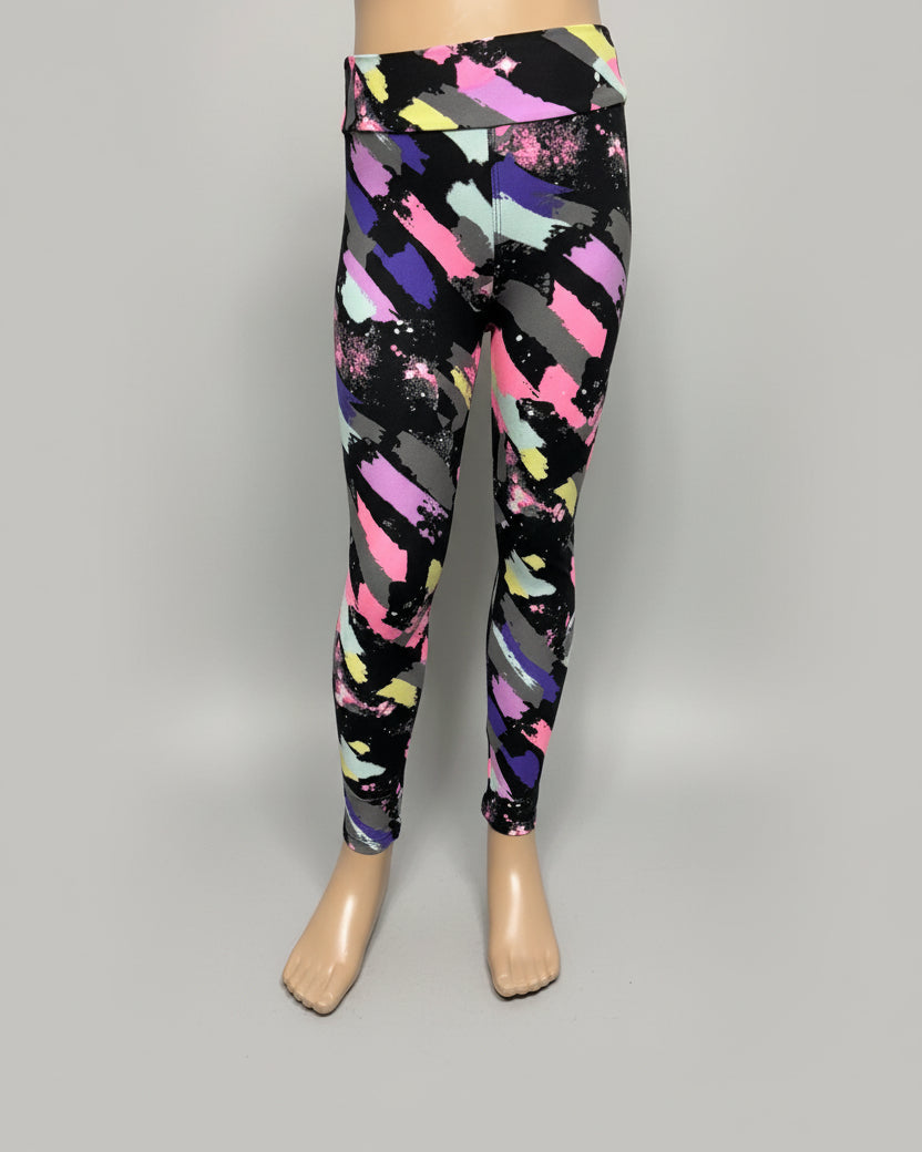 'Jazz brush' design full length leggings