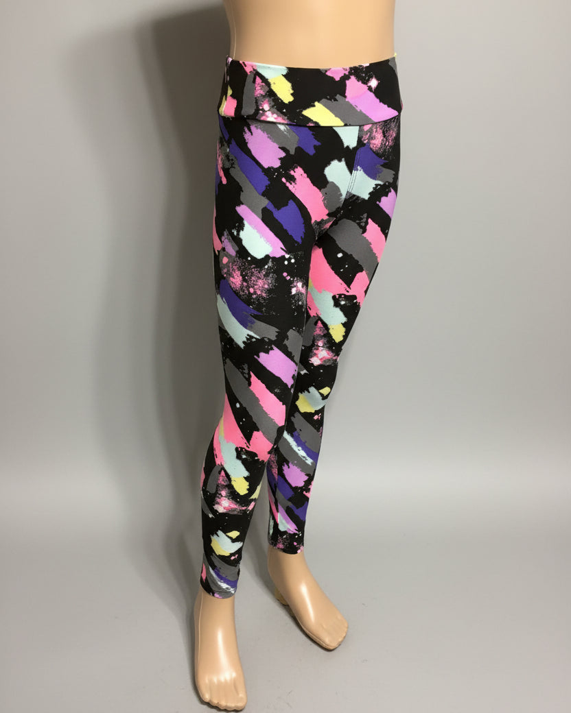 'Jazz brush' design full length leggings
