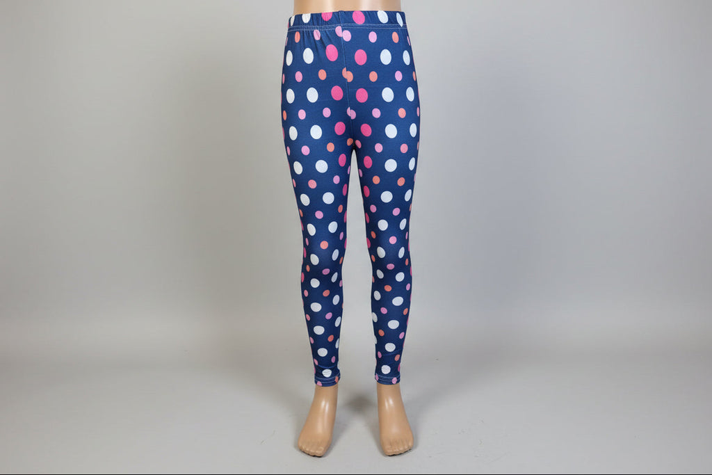 Purple dots design full length leggings