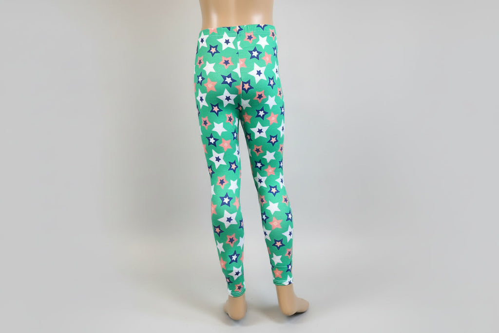 Green star design leggings