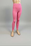 Pink stripe design full length leggings