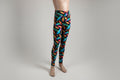 Feathers and leaves design full length leggings