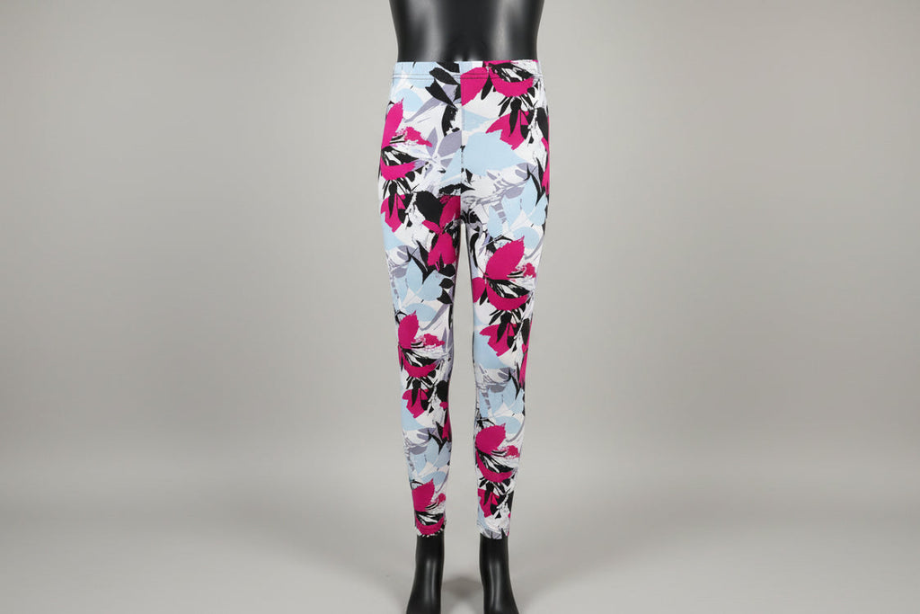 Tropical design full length stretch leggings