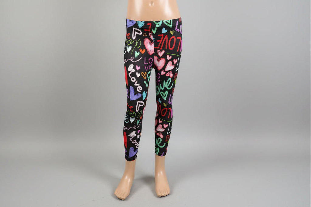 Graffiti hearts design leggings