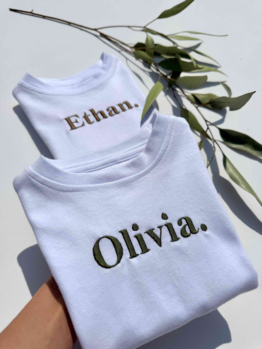 White Premium Crewneck Personalised T-shirt