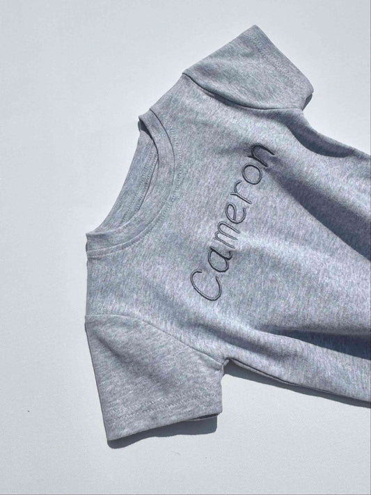 Essential Grey Premium Crewneck Personalised T-shirt