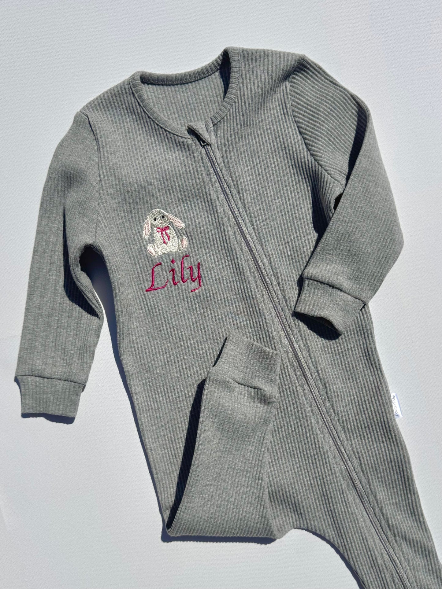 Bunny Theme Personalised Zip Romper