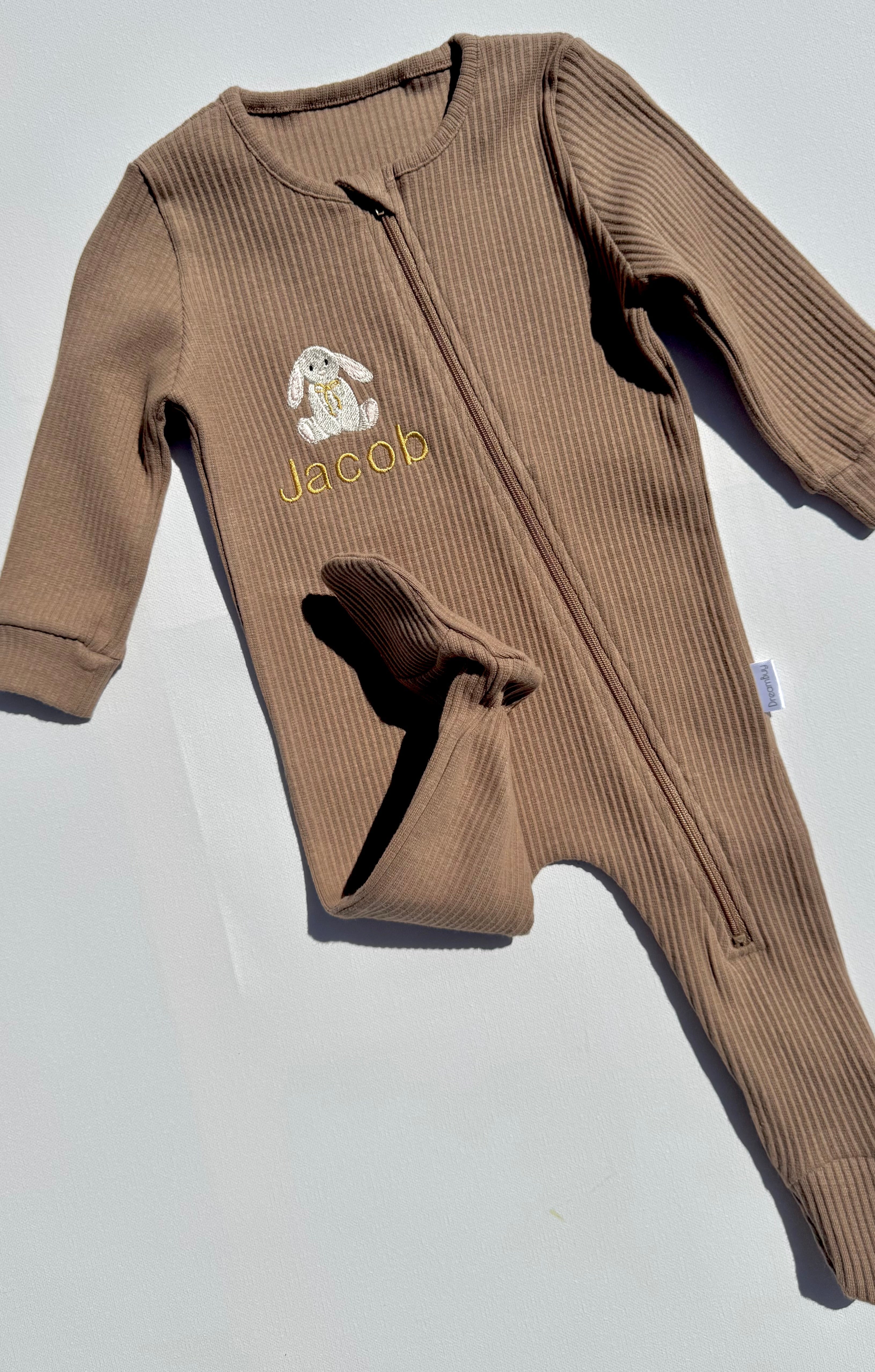 Bunny Theme Personalised Zip Romper