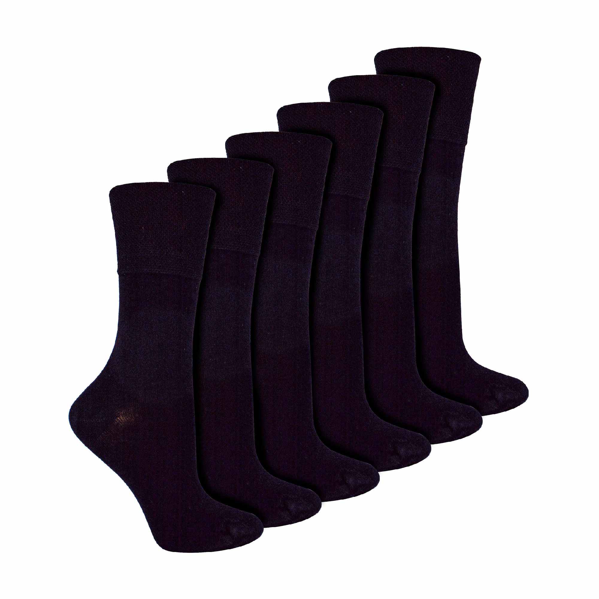 6 Pack Ladies Non Elastic Bamboo Diabetic Socks