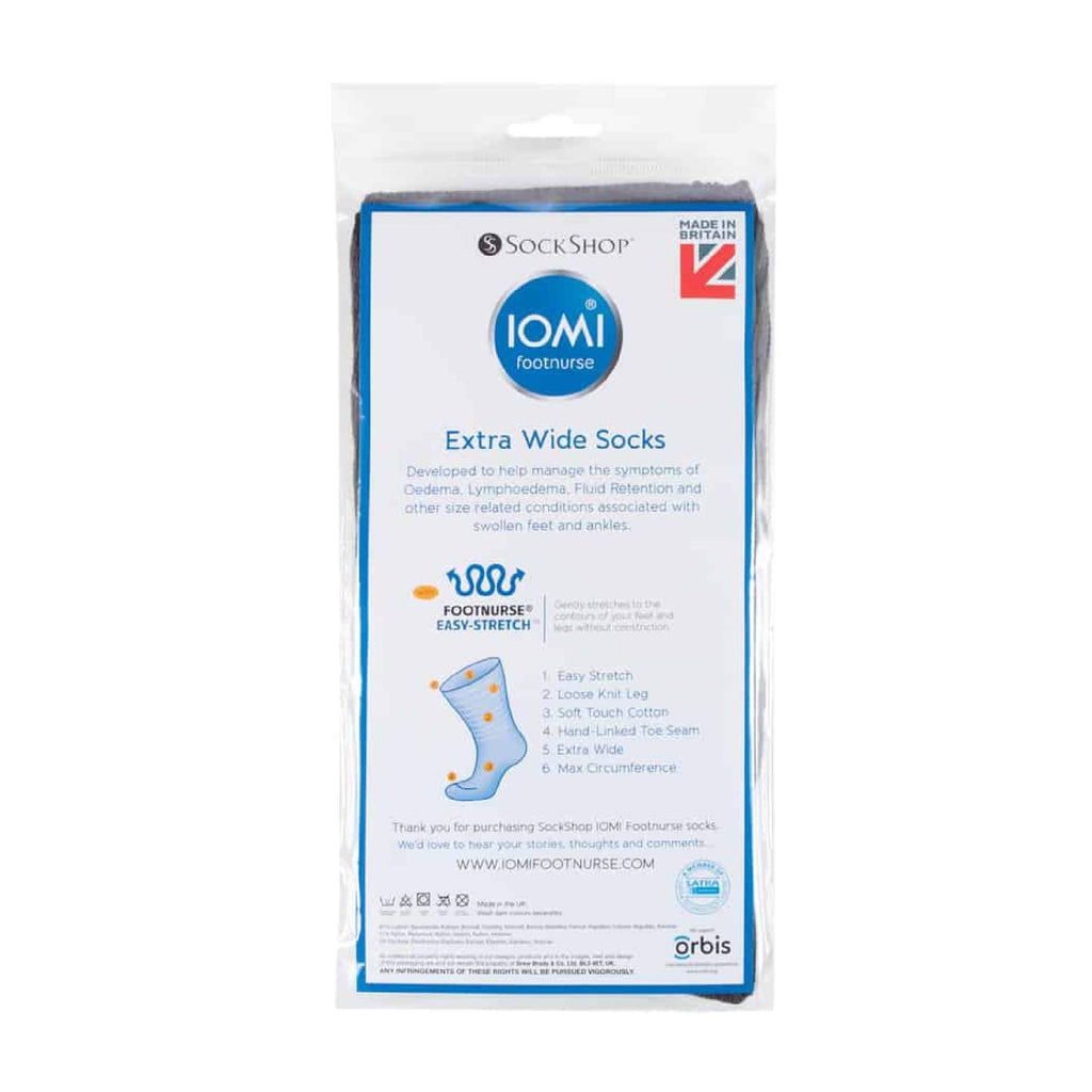 1 Pack Extra Wide Loose Fit Cotton Oedema Socks for Swollen Ankles