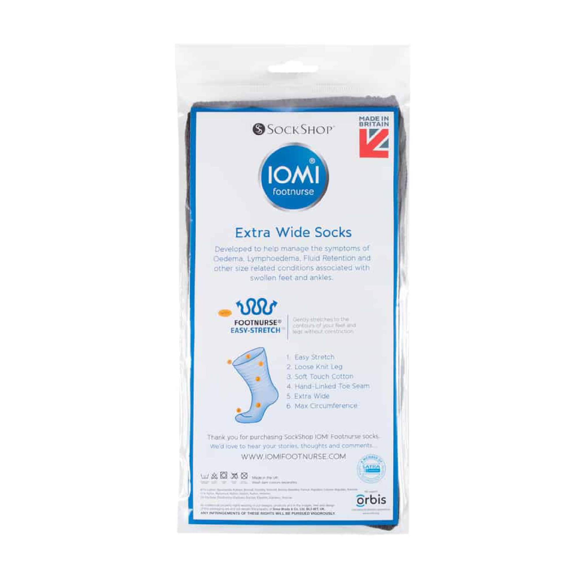 1 Pack Extra Wide Loose Fit Cotton Oedema Socks for Swollen Ankles