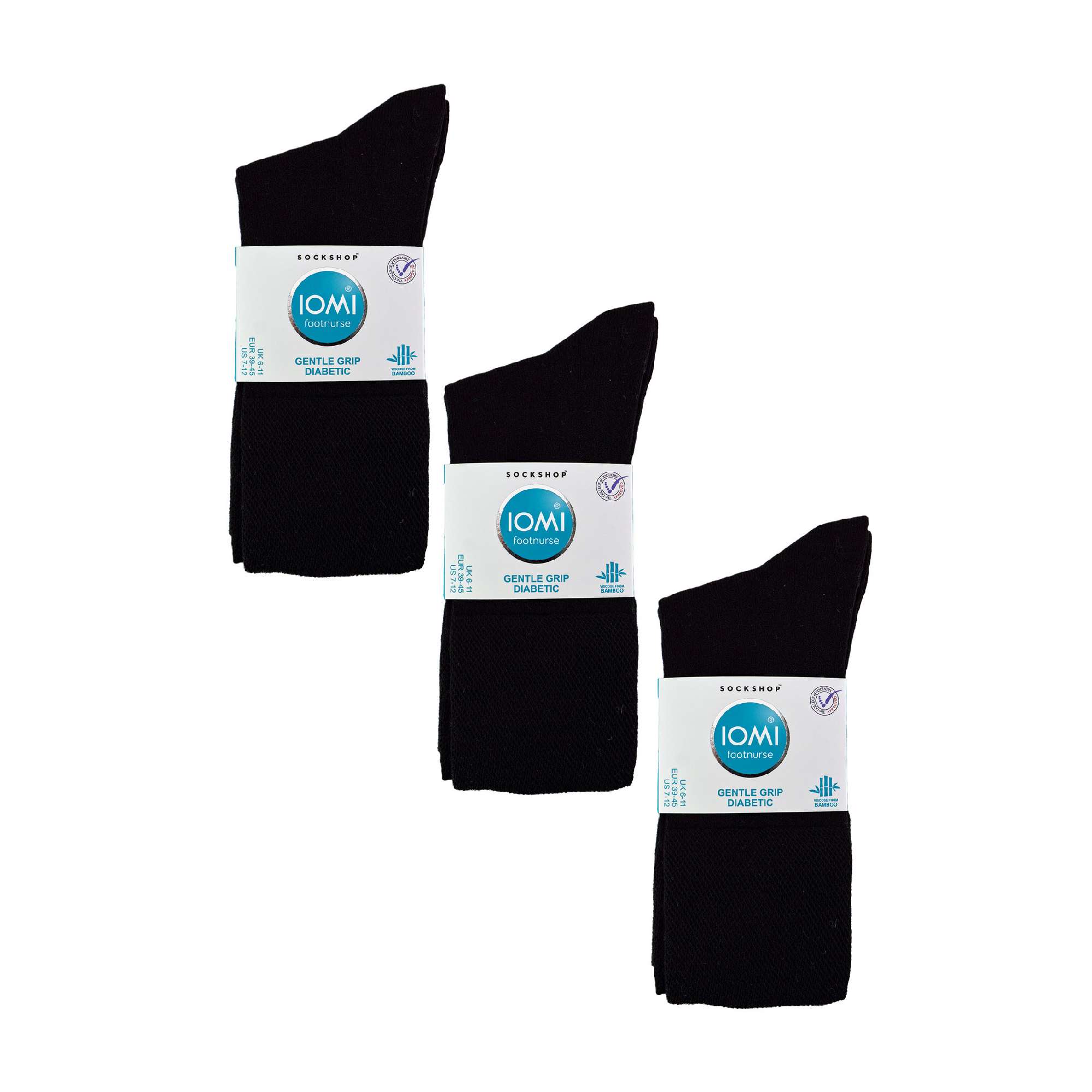 6 Pack Mens Non Elastic Bamboo Diabetic Socks