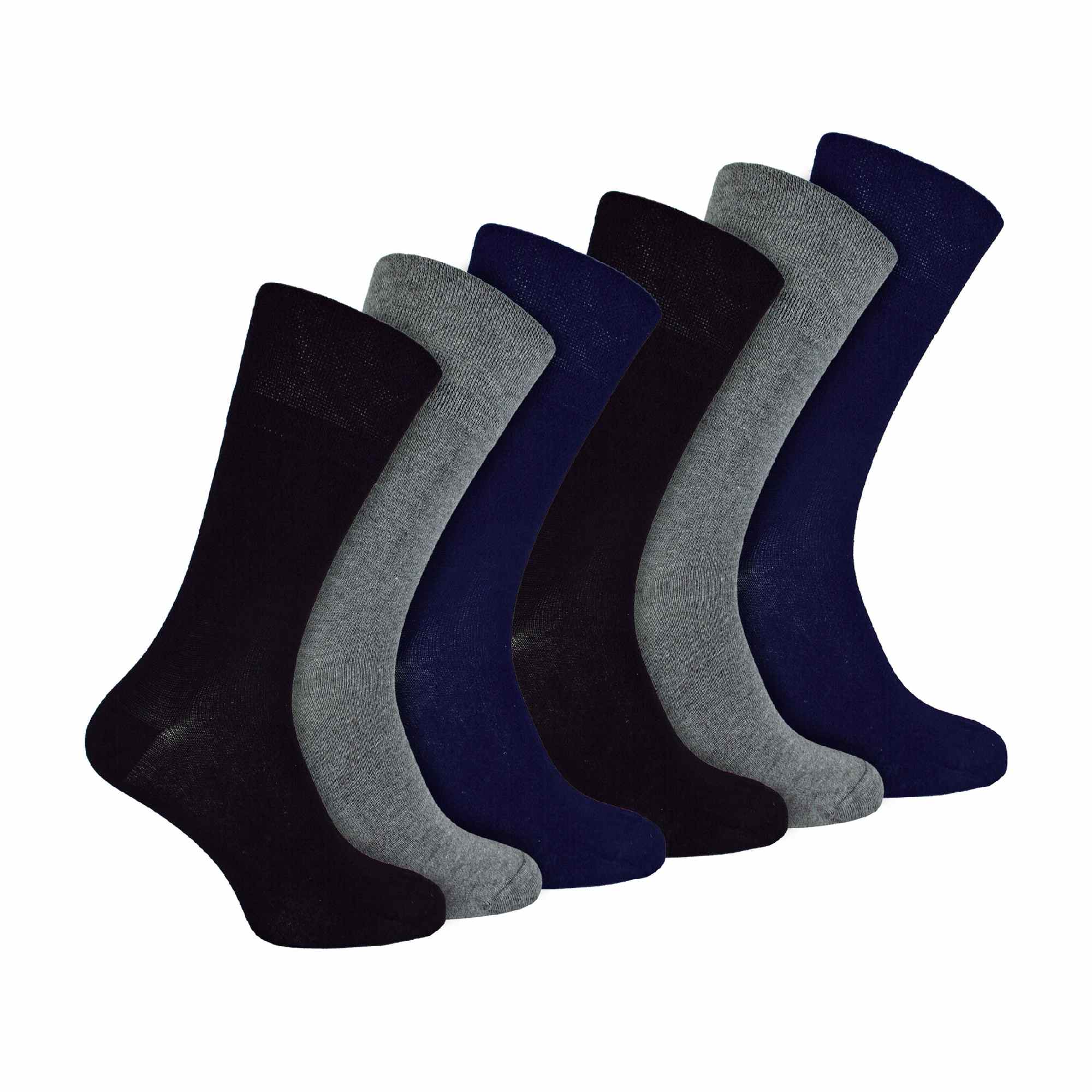 6 Pack Mens Non Elastic Bamboo Diabetic Socks