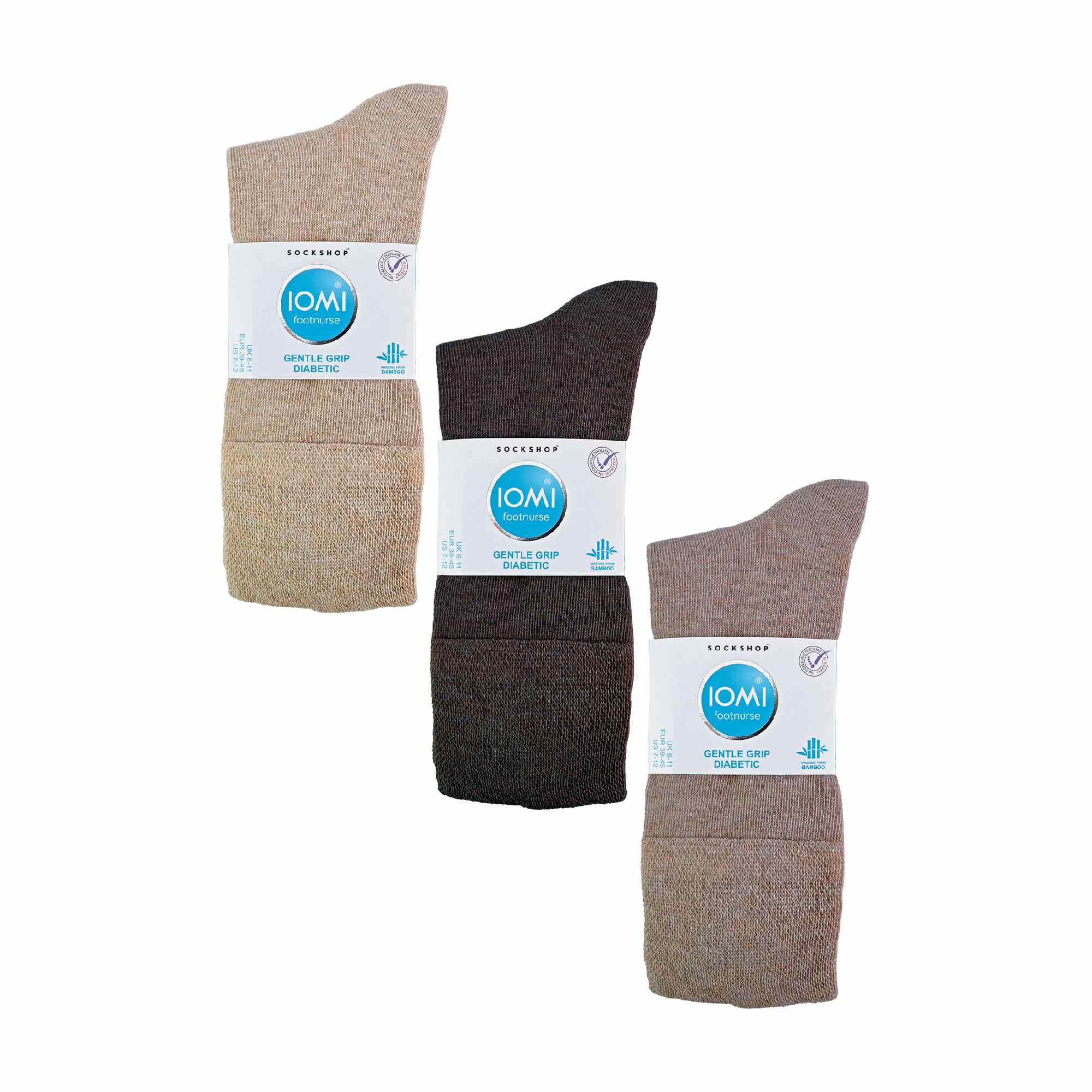 6 Pack Mens Non Elastic Bamboo Diabetic Socks