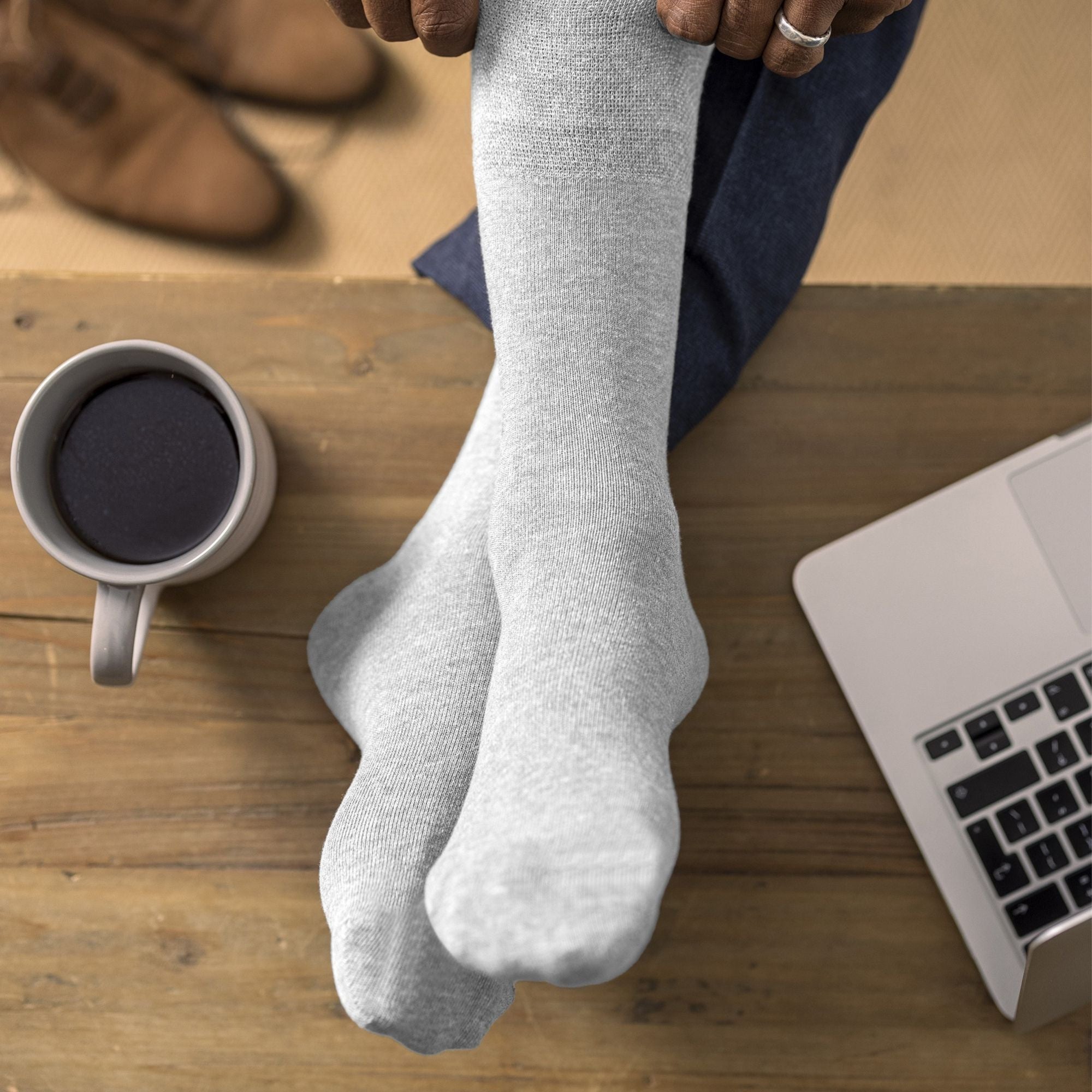 6 Pack Mens Non Elastic Bamboo Diabetic Socks