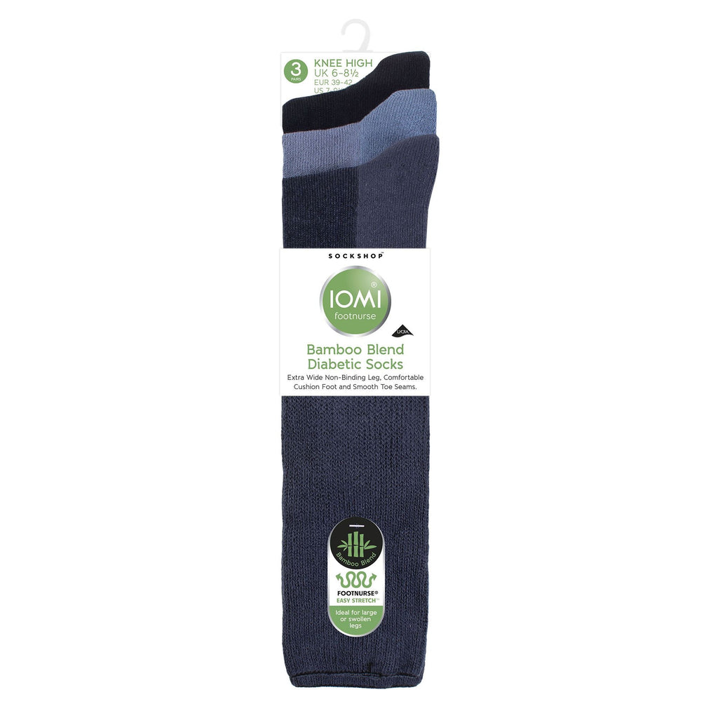 3 Pack Ladies Knee High Soft Bamboo Diabetic Socks
