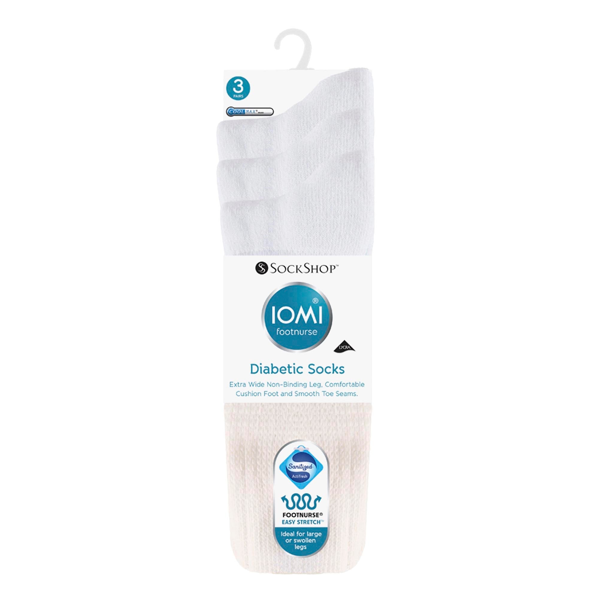 3 Pack Extra Wide Cotton Diabetic Socks for Swollen Legs