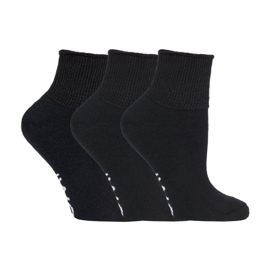 3 Pack Extra Wide Cotton Low Cut Ankle Diabetic Socks