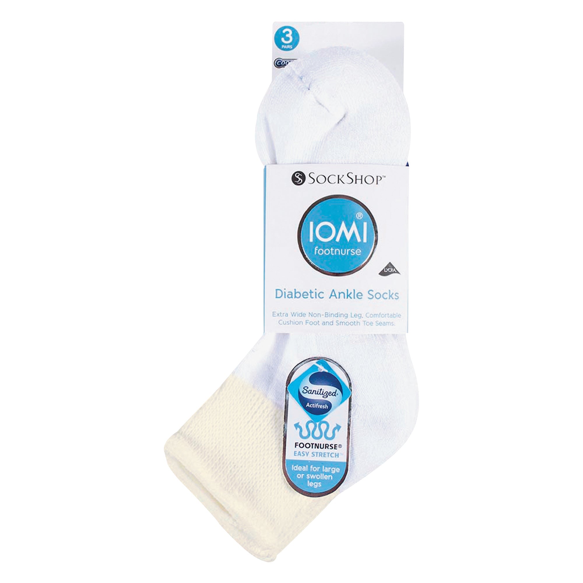 3 Pack Extra Wide Cotton Low Cut Ankle Diabetic Socks
