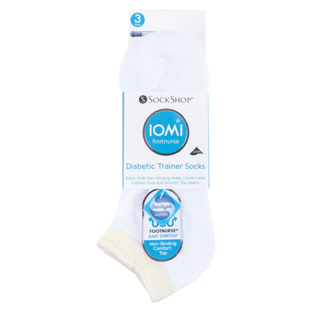 3 Pack Cotton Trainer Diabetic Socks for Swollen Feet & Ankles