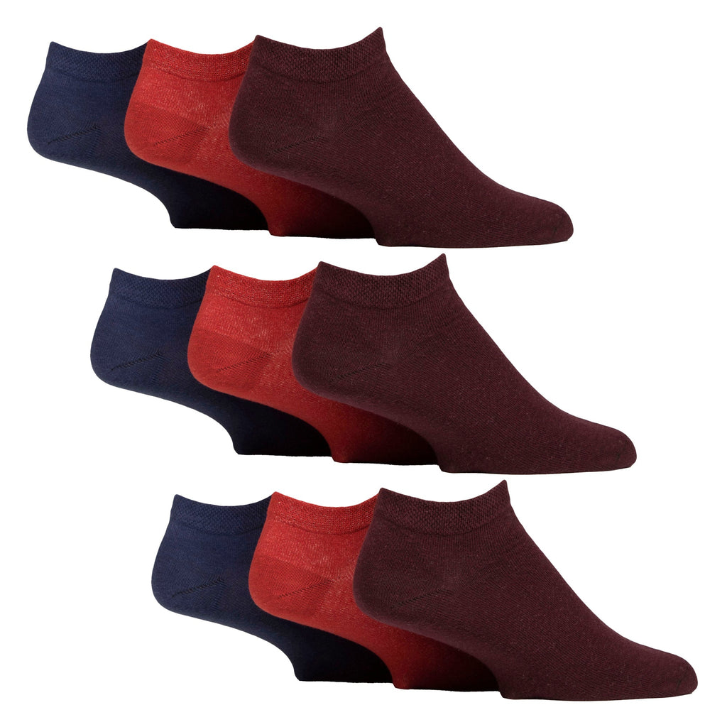9 Pack Mens Diabetic Trainer Socks | Non Elastic Extra Wide Ankle Socks