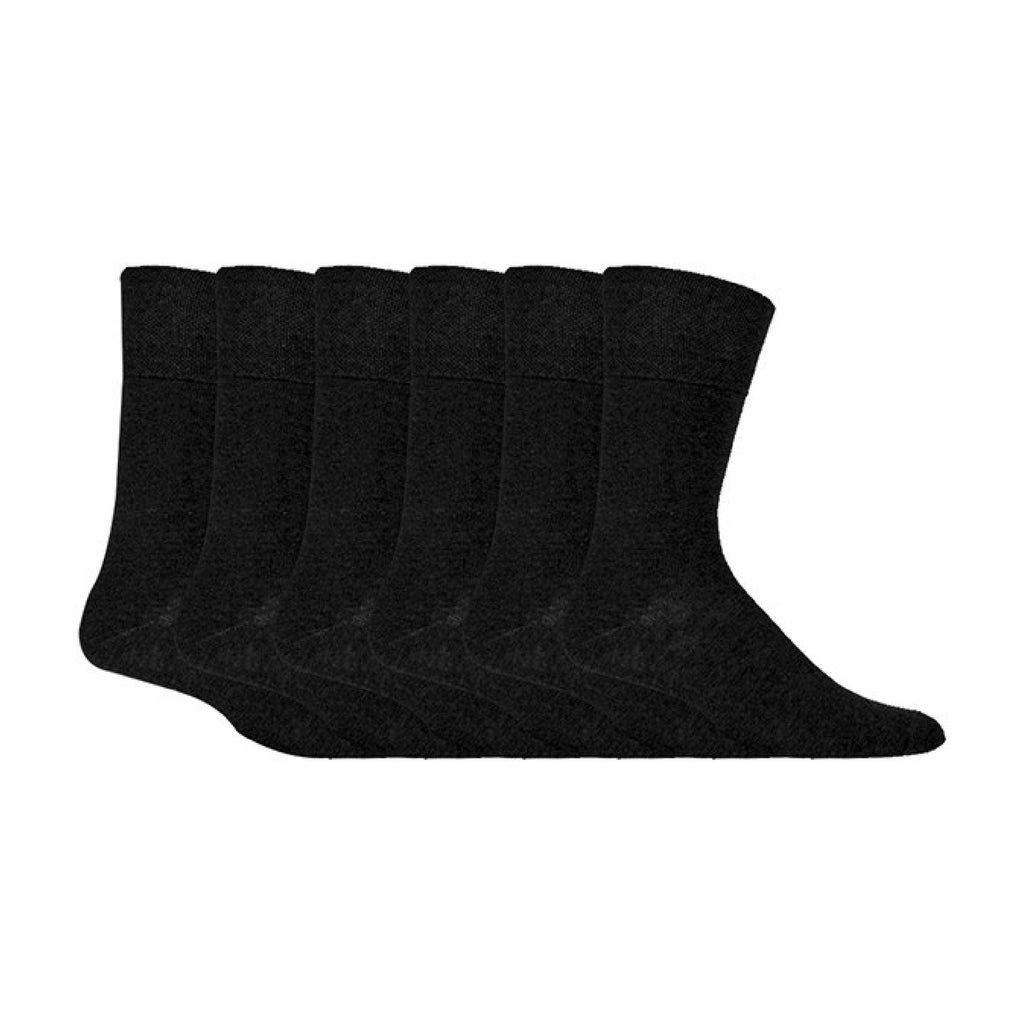 6 Pack Mens Non Elastic Cotton Diabetic Socks with Seamless Toe