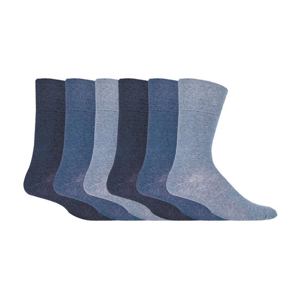 6 Pack Mens Non Elastic Cotton Diabetic Socks with Seamless Toe