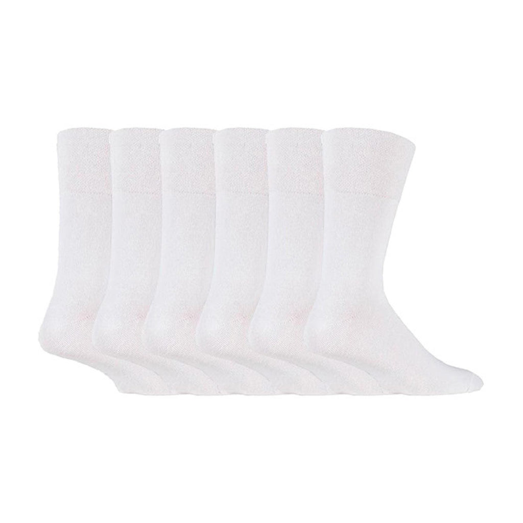 6 Pack Mens Non Elastic Cotton Diabetic Socks with Seamless Toe