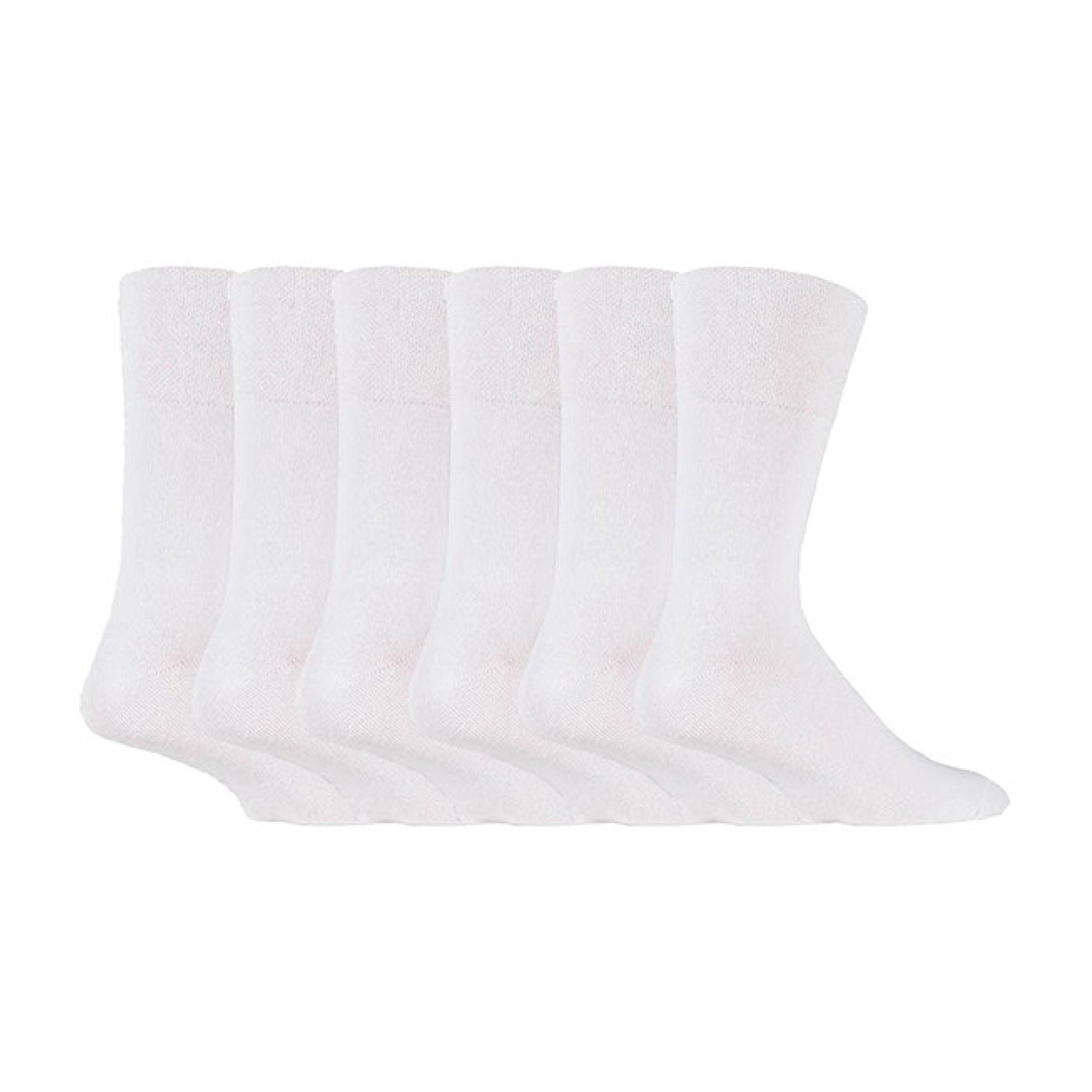 6 Pack Mens Non Elastic Cotton Diabetic Socks with Seamless Toe