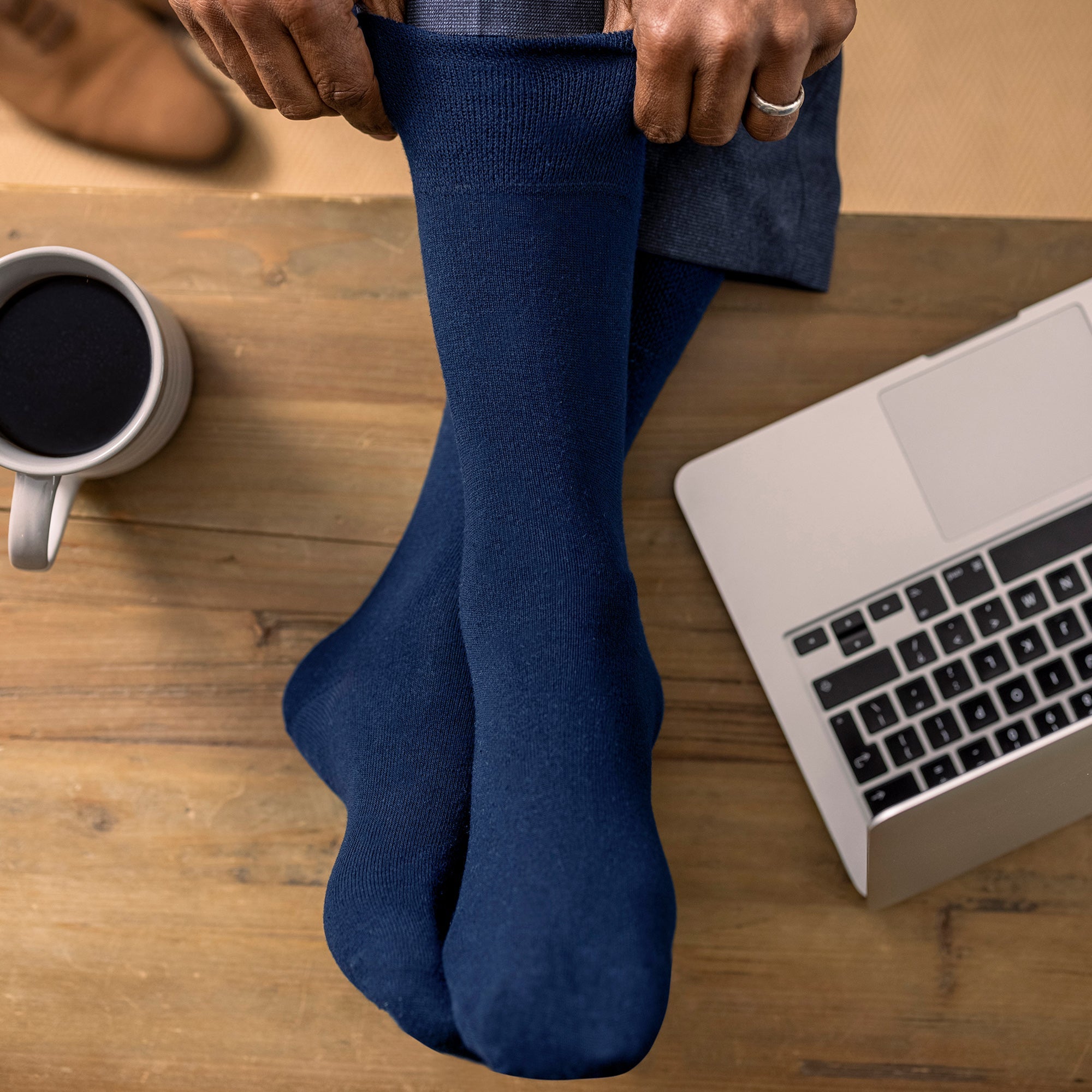 6 Pack Mens Non Elastic Cotton Diabetic Socks with Seamless Toe