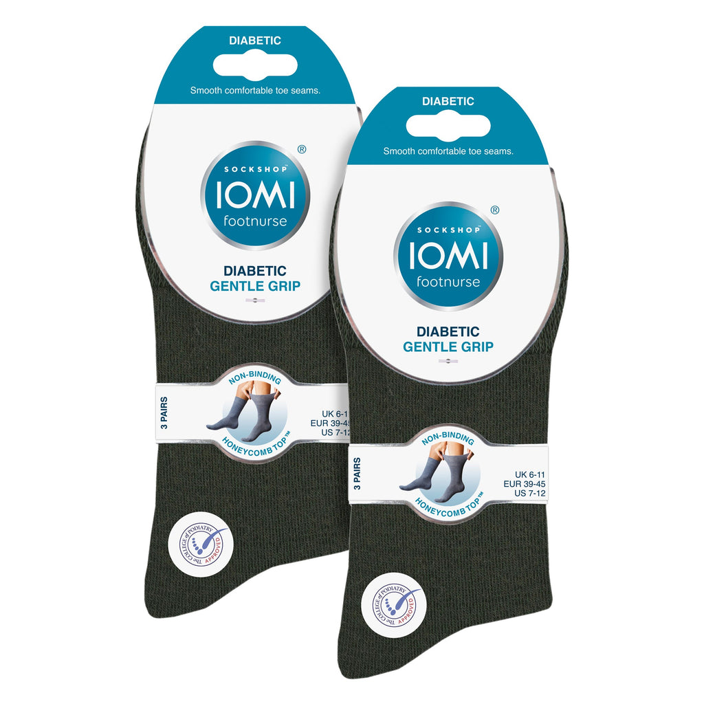 6 Pack Mens Non Elastic Cotton Diabetic Socks with Seamless Toe