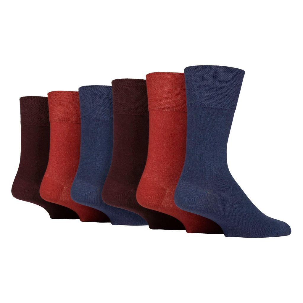6 Pack Mens Non Elastic Cotton Diabetic Socks with Seamless Toe