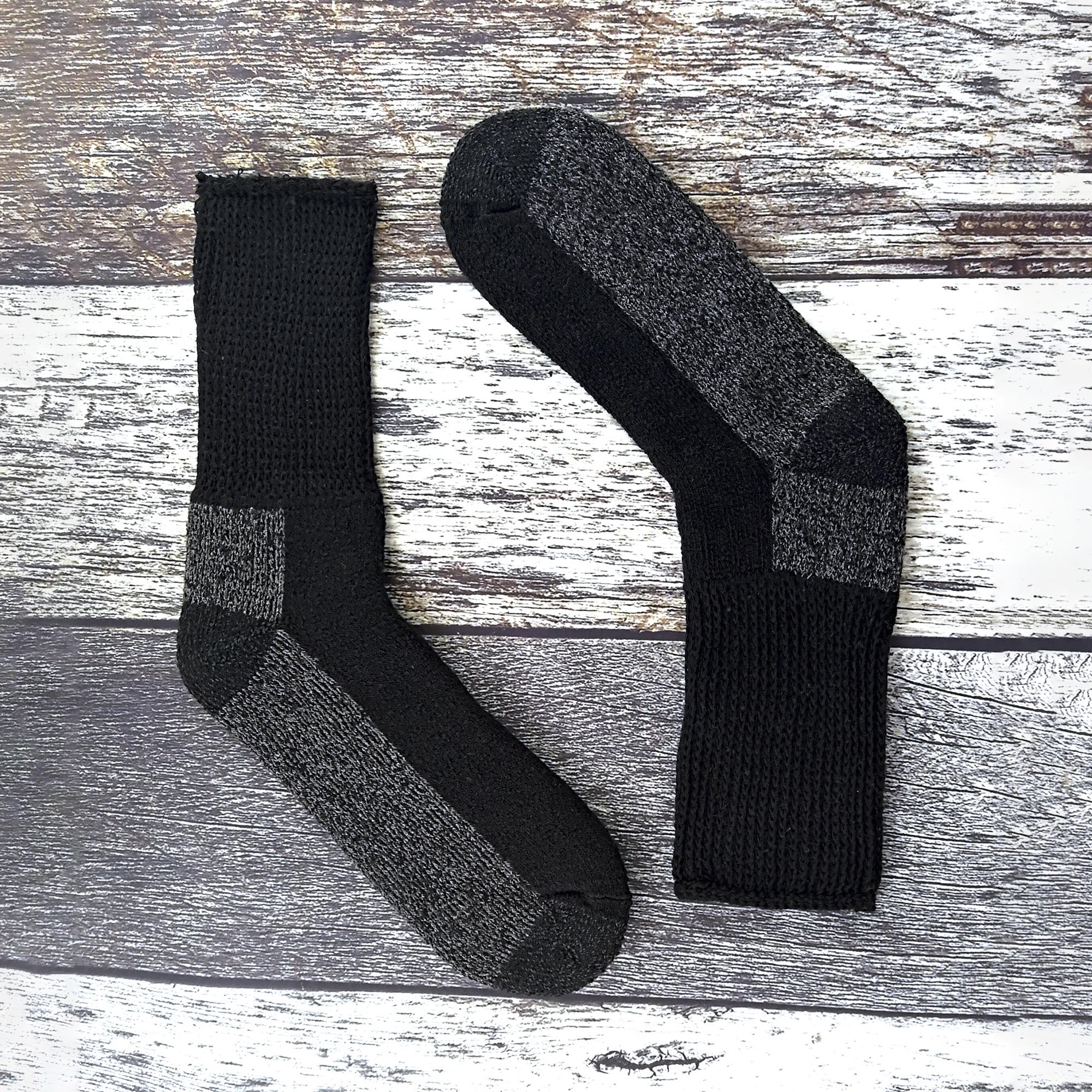 3 Pack Mens Extra Wide Loose Top Cushioned Cotton Diabetic Work Socks
