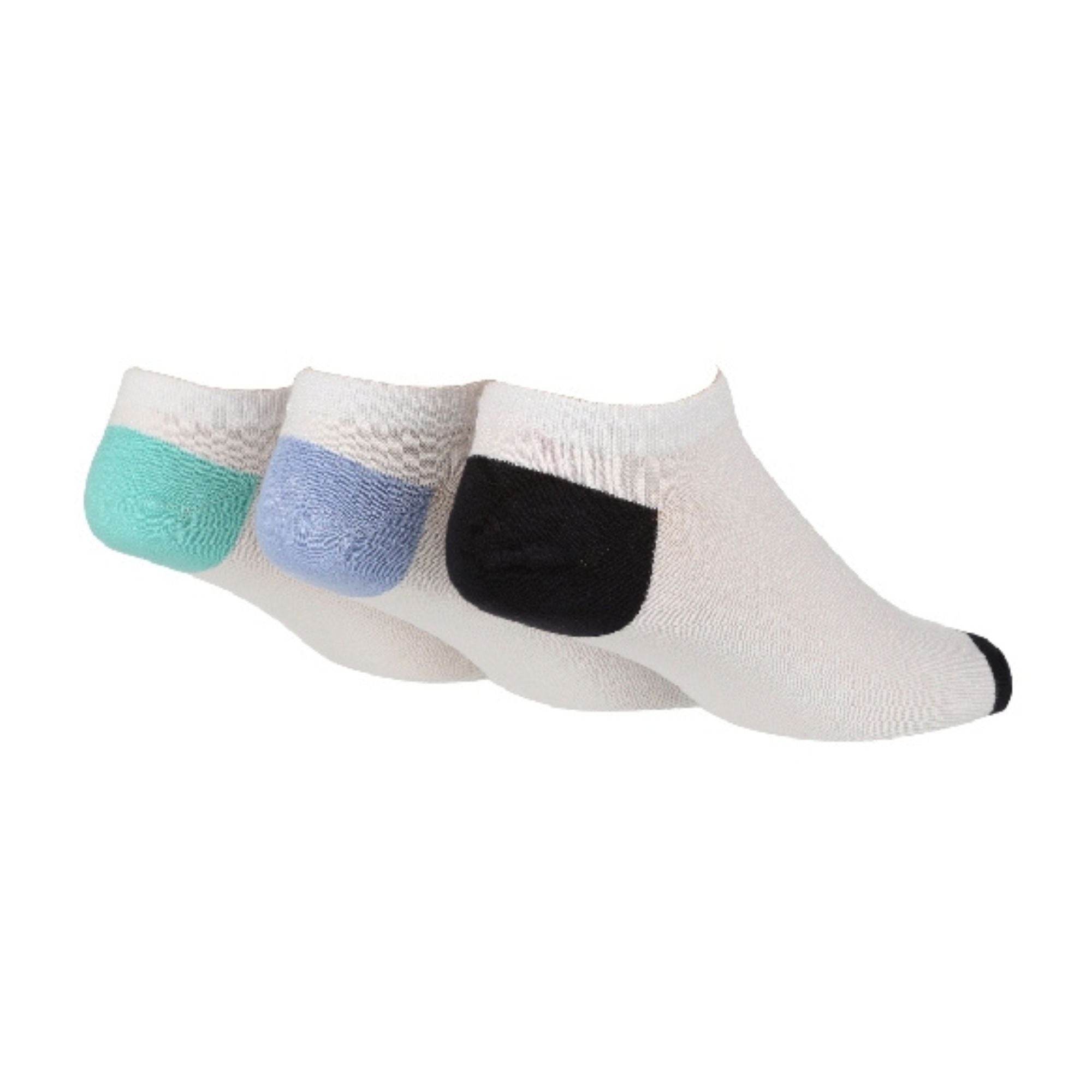 3 Pack Mens Bamboo Trainer Socks with Coloured Heel & Toe