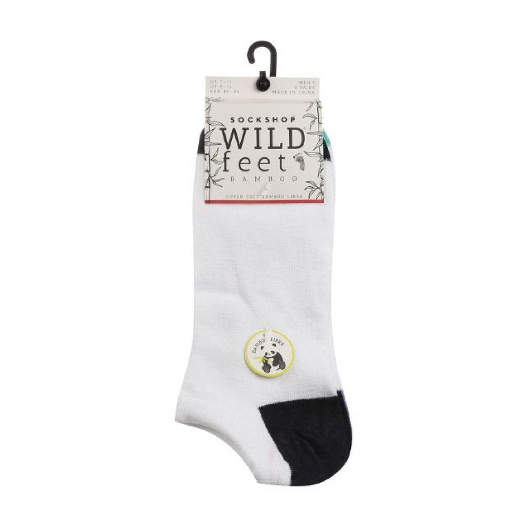 3 Pack Mens Bamboo Trainer Socks with Coloured Heel & Toe