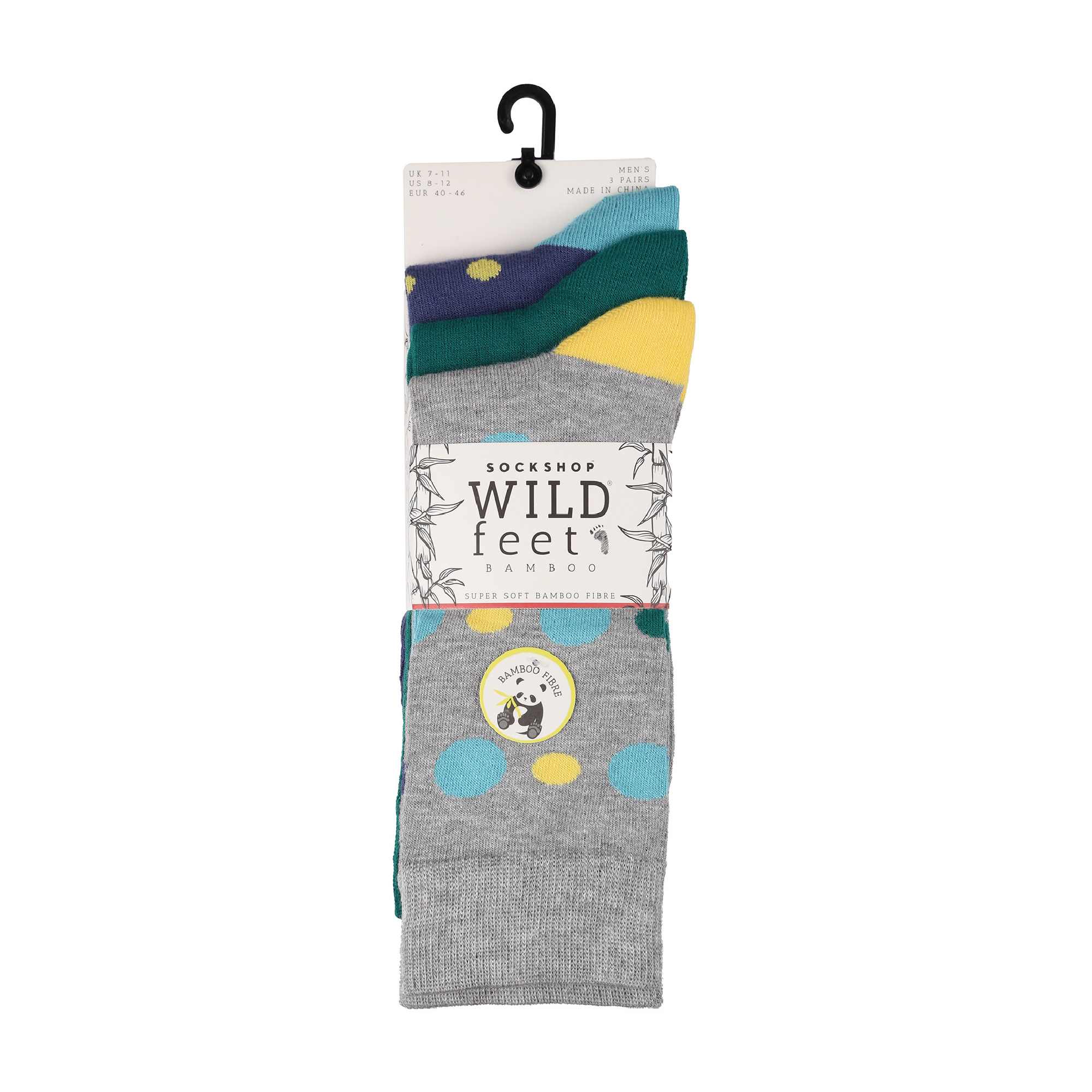 3 Pack Mens Colourful Modern Patterned Bamboo Dress Socks