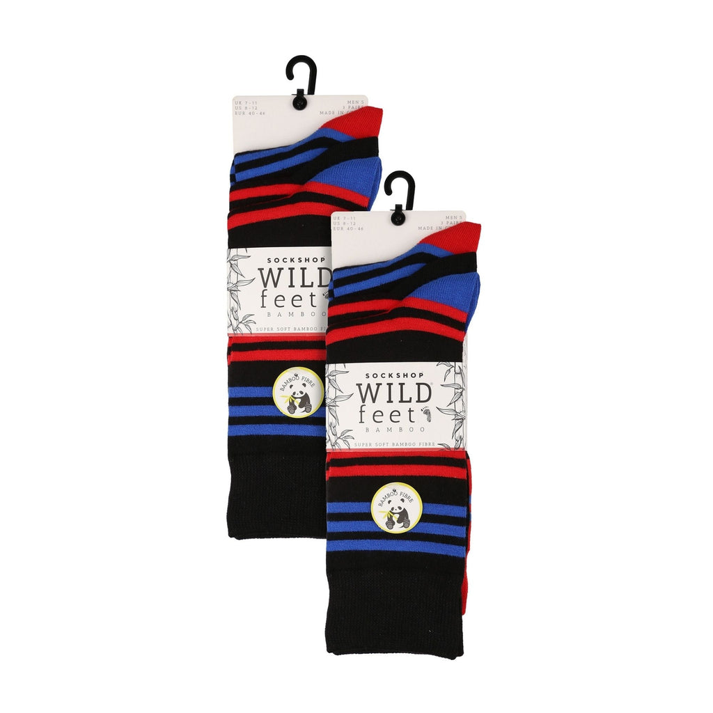 6 Pairs Mens Multipack Bamboo Dress Socks with Stylish Stripes and Polka Dots