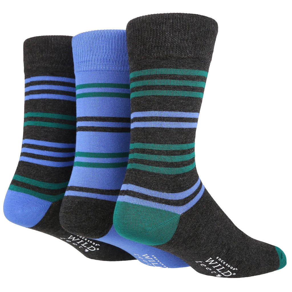 6 Pairs Mens Multipack Bamboo Dress Socks with Stylish Stripes and Polka Dots