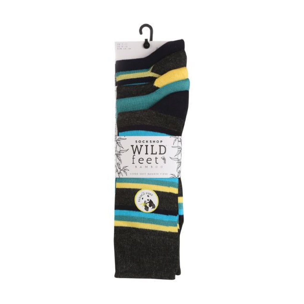 5 Pack Mens Colourful Striped Patterned Bamboo Dress Socks