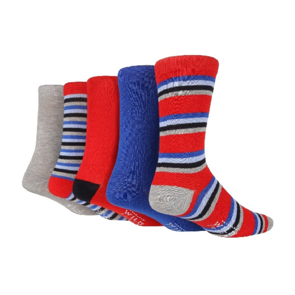 5 Pack Mens Colourful Striped Patterned Bamboo Dress Socks