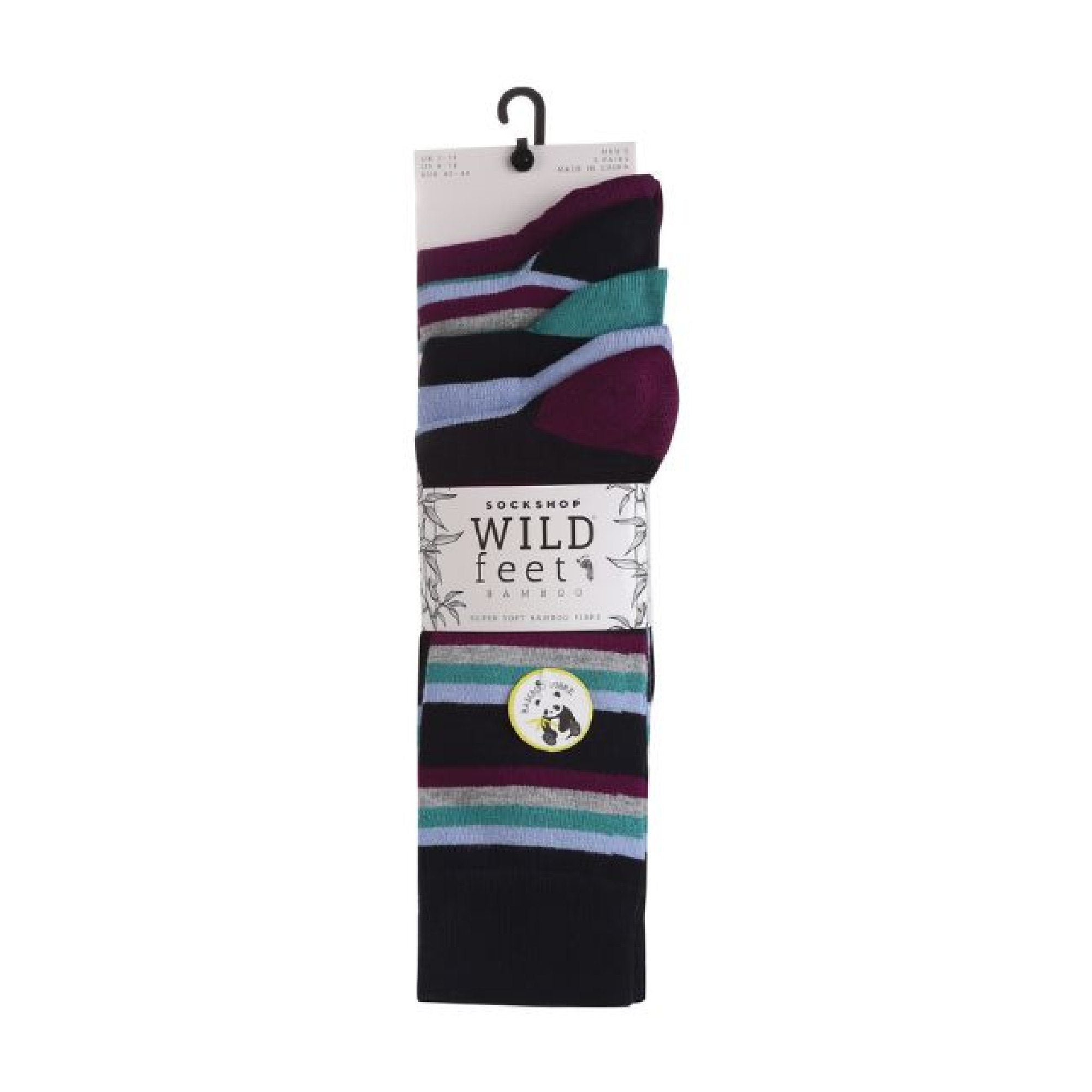 5 Pack Mens Colourful Striped Patterned Bamboo Dress Socks