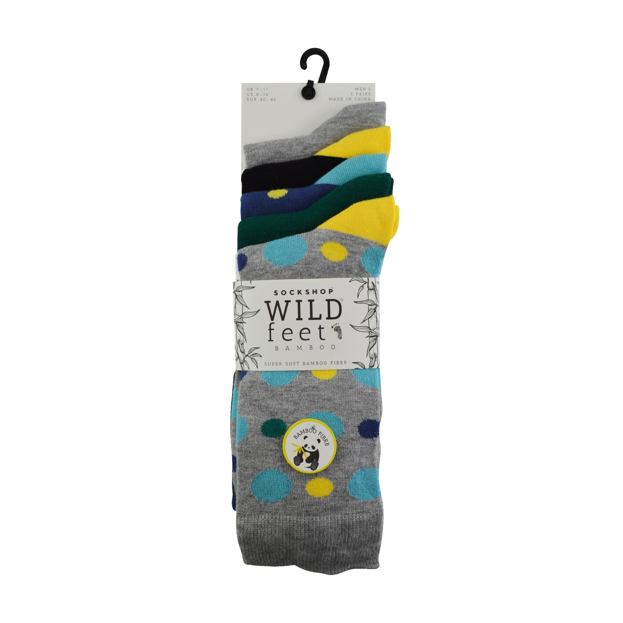 5 Pack Mens Colourful Striped Patterned Bamboo Dress Socks