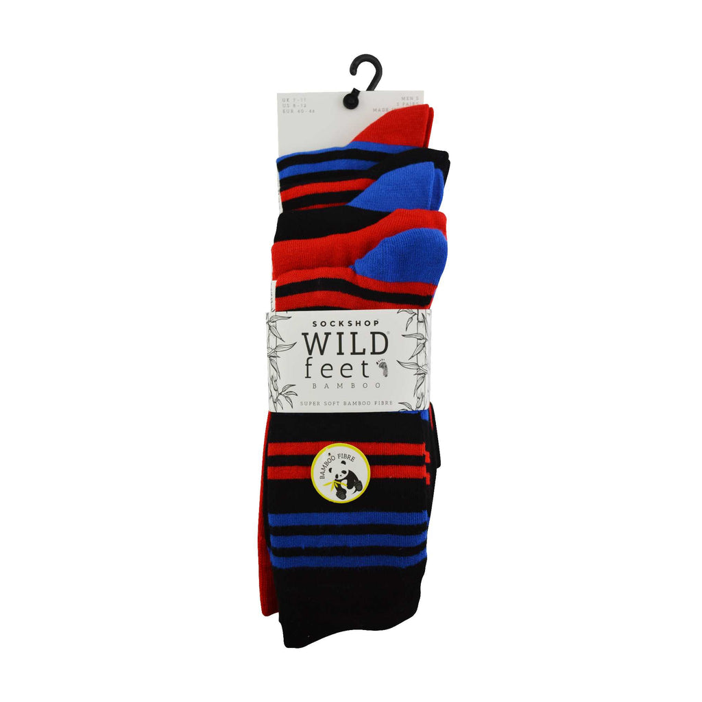 5 Pack Mens Colourful Striped Patterned Bamboo Dress Socks