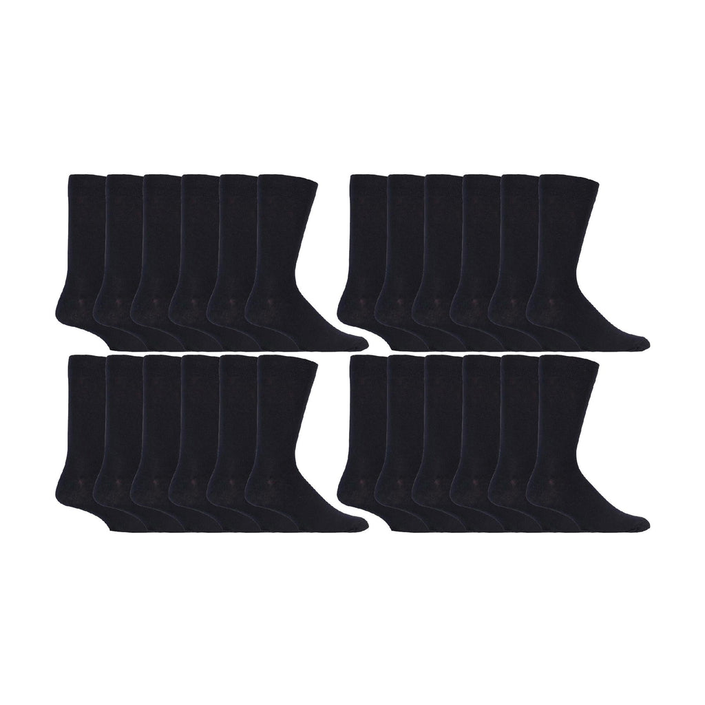 Mens Cotton Plain Black Dress Socks (Multipack Options)