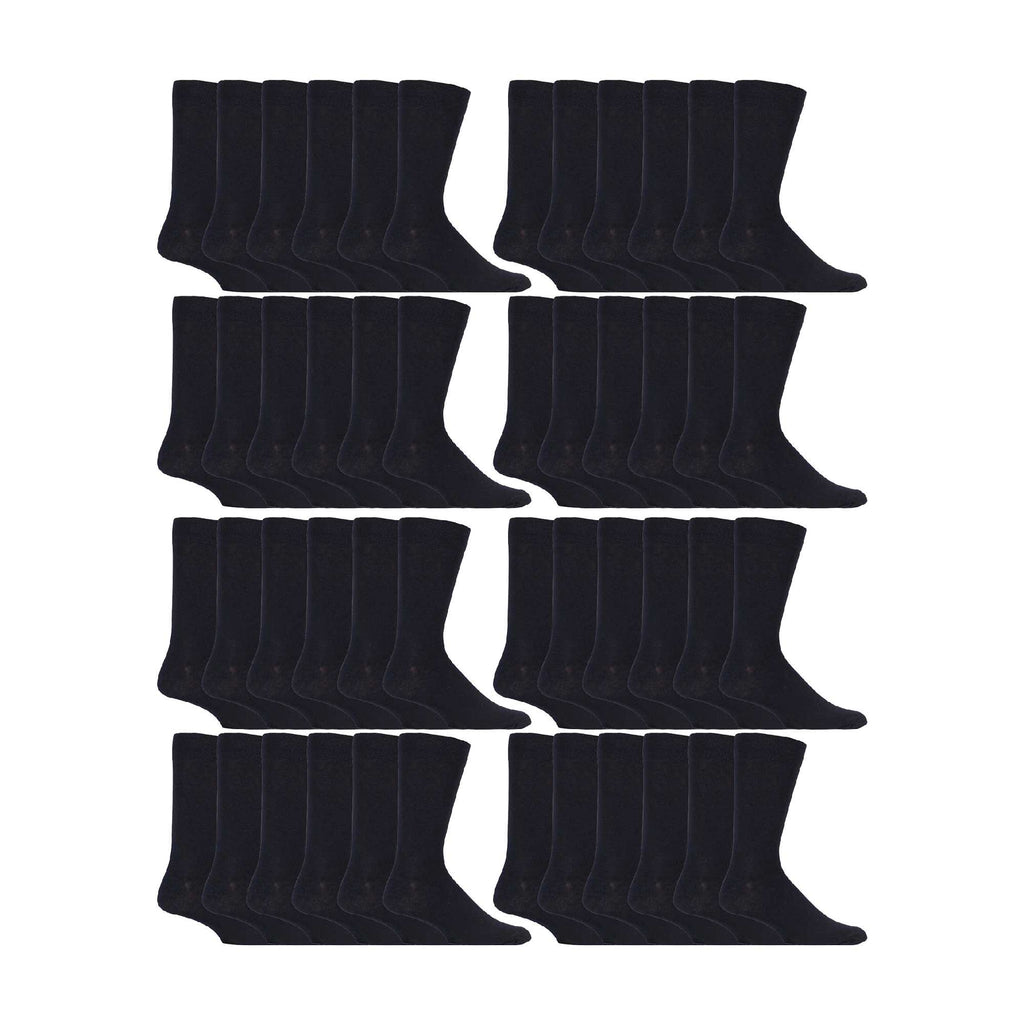 Mens Cotton Plain Black Dress Socks (Multipack Options)