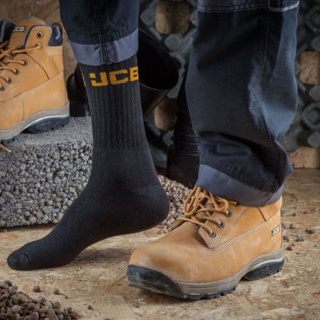 4 Pack Mens Cotton Industrial Work Gear Socks for Boots