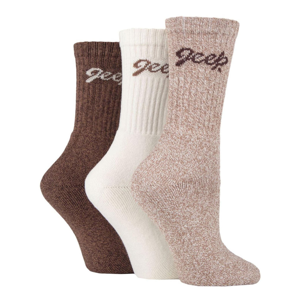 Ladies Ribbed Outdoor Boot Socks - 3 Pack, Reinforced Heel and Toe Hiking Socks
