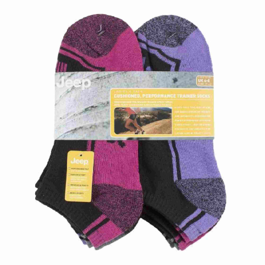 6 Pack Ladies Cotton Cushioned Low Cut Sport Ankle Socks for Running