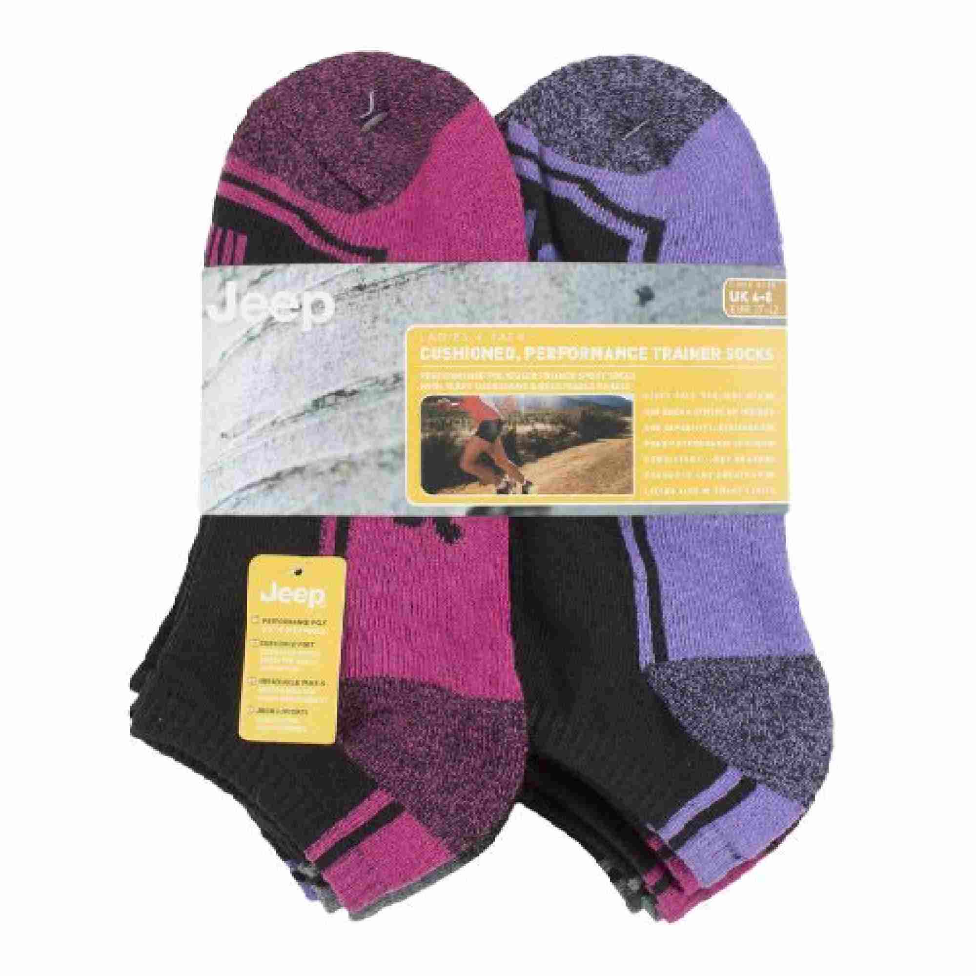 6 Pack Ladies Cotton Cushioned Low Cut Sport Ankle Socks for Running